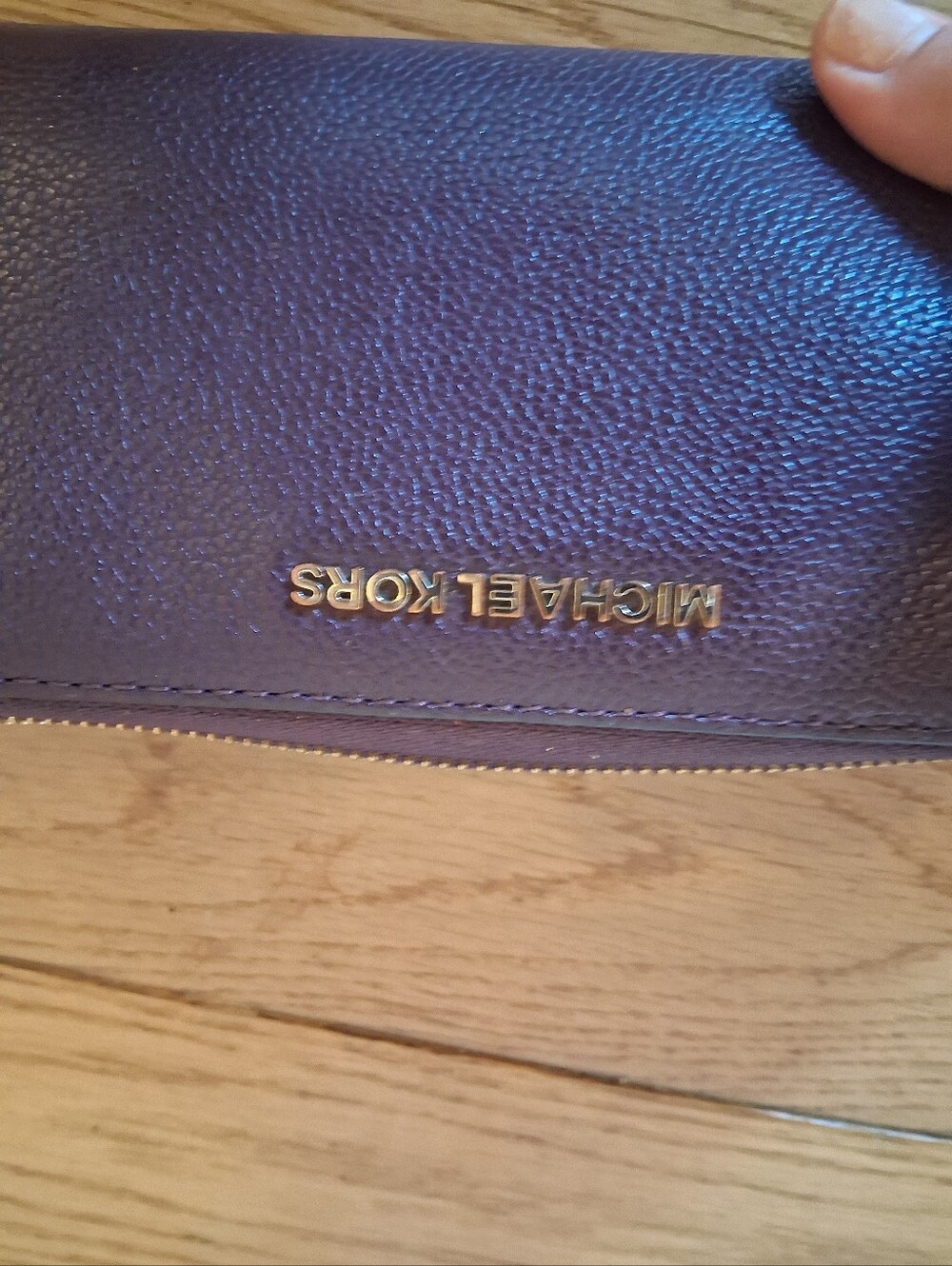 Michael Kors Purple Leather Zip Wallet Wristlet - Picture 9 of 10